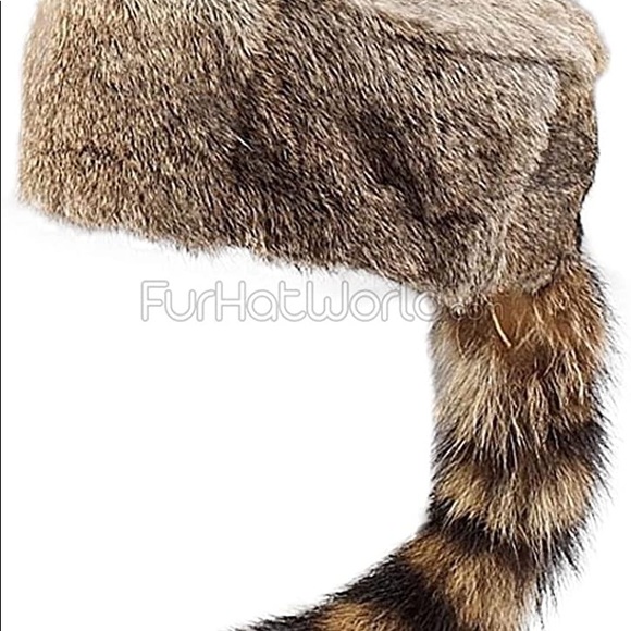 Rabbit skin /Raccon tail hat